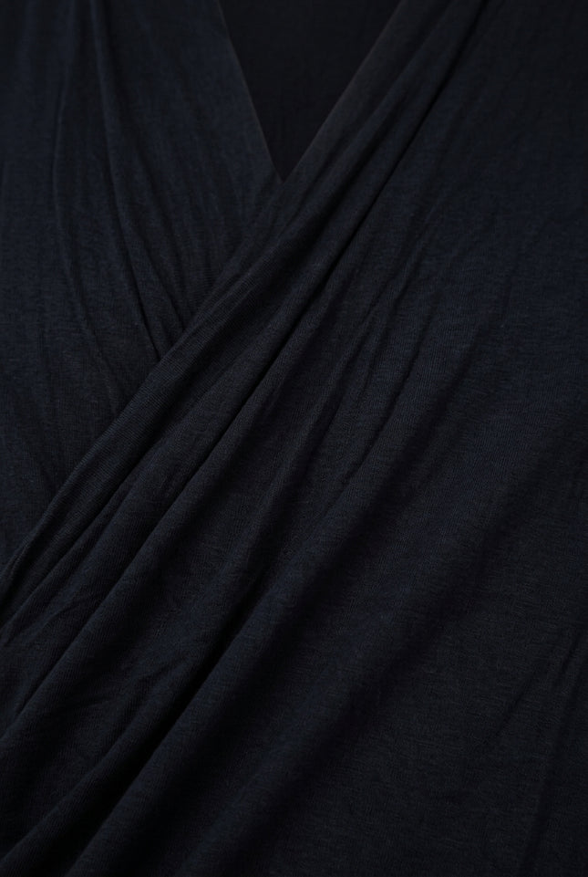 Wrap Front T-Shirt - Black - Detail