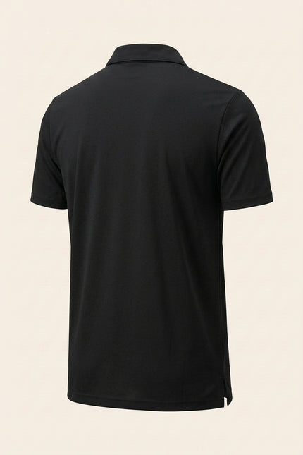 Wrinkle Free Cool Feel Polo Shirt - Black - Back