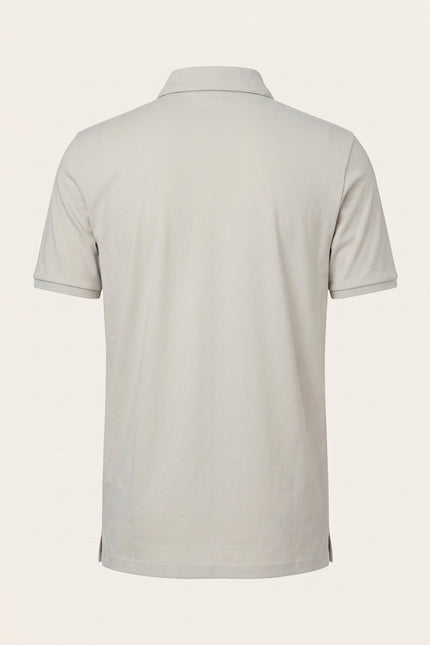 Wrinkle Free Cool Feel Polo Shirt - Stone - Back