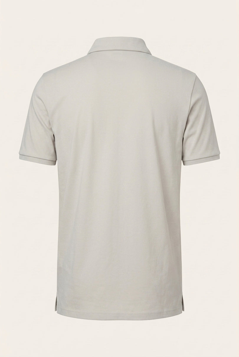 Wrinkle Free Cool Feel Polo Shirt - Stone - Back