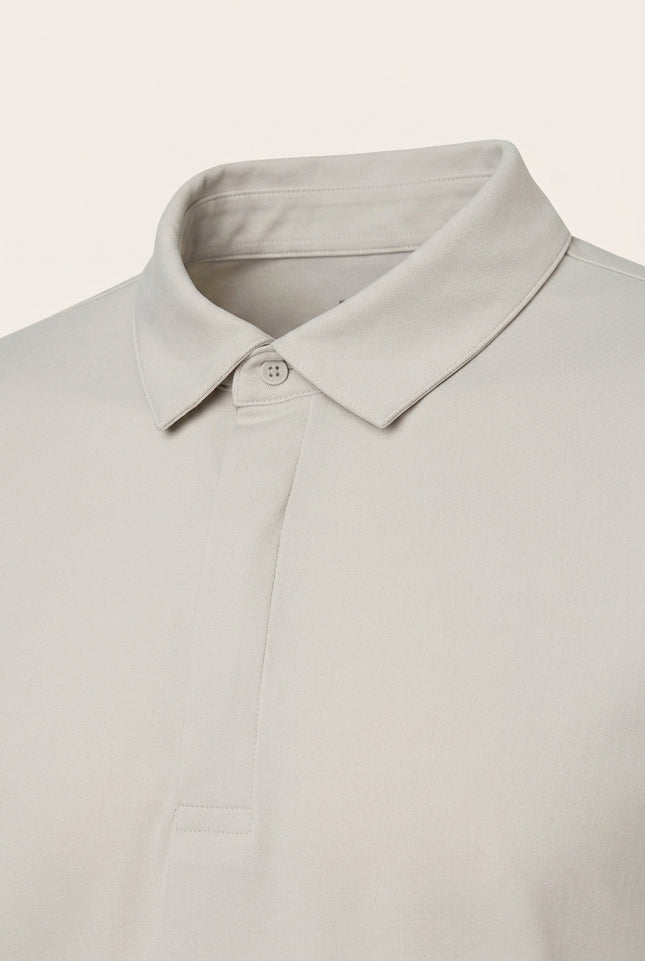 Wrinkle Free Cool Feel Polo Shirt - Stone - Detail