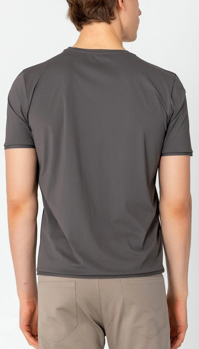 Wrinkle Free Crew Neck T-shirt - Anthracite - Ron Tomson