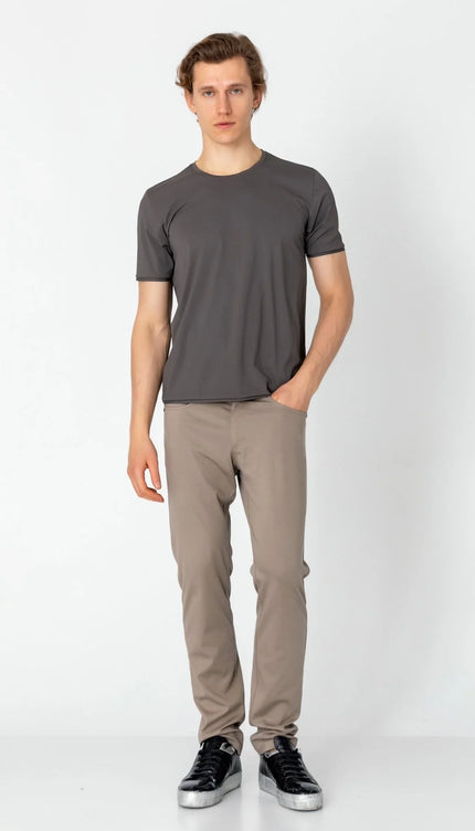 Wrinkle Free Crew Neck T-shirt - Anthracite - Ron Tomson