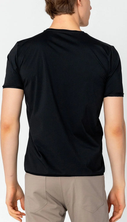 Wrinkle Free Crew Neck T-shirt - Black - Ron Tomson