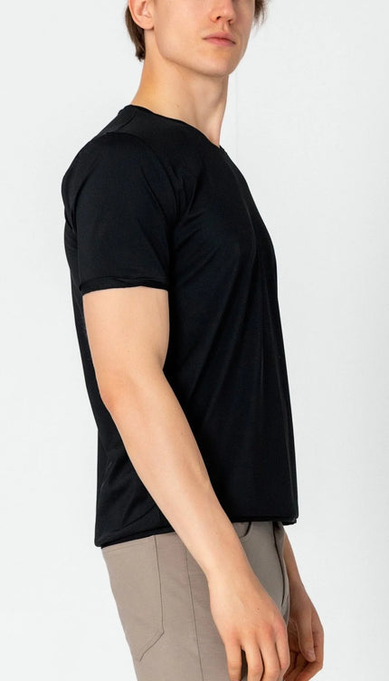 Wrinkle Free Crew Neck T-shirt - Black - Ron Tomson