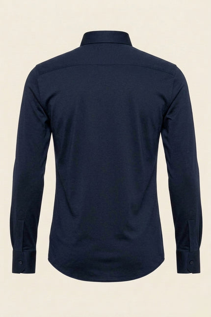 Wrinkle Free Dress Shirt - Navy - Back