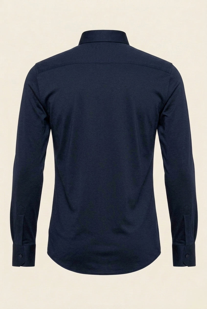 Wrinkle Free Dress Shirt - Navy - Back