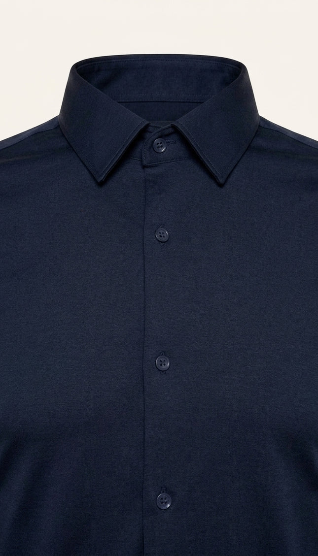 Wrinkle Free Dress Shirt - Navy - Detail