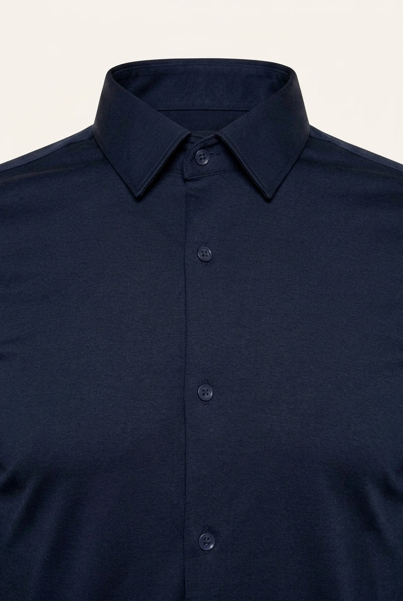 Wrinkle Free Dress Shirt - Navy - Detail