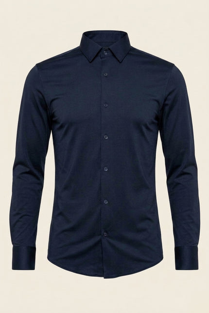 Wrinkle Free Dress Shirt - Navy - Front