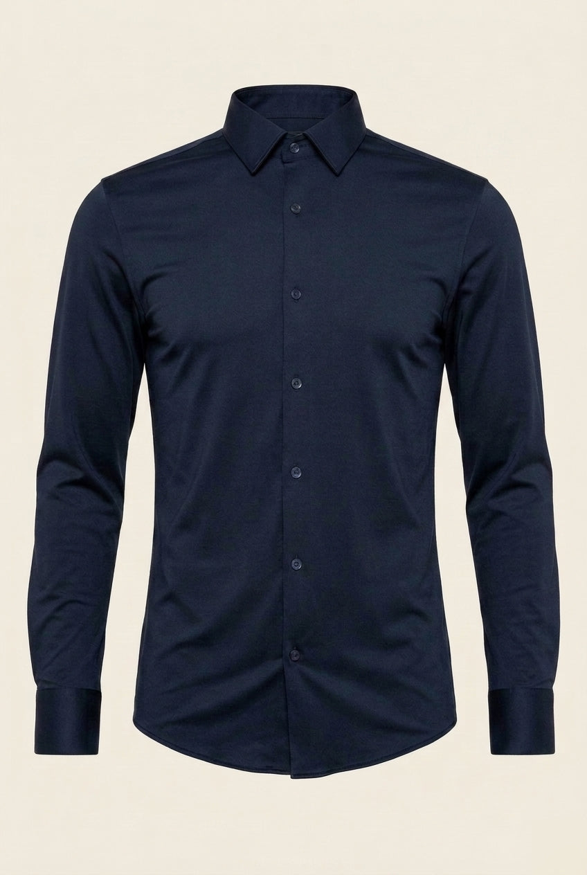 Ron Tomson Tapered Travel Dress Shirt in Navy at Nordstrom Rack, Size X-Large