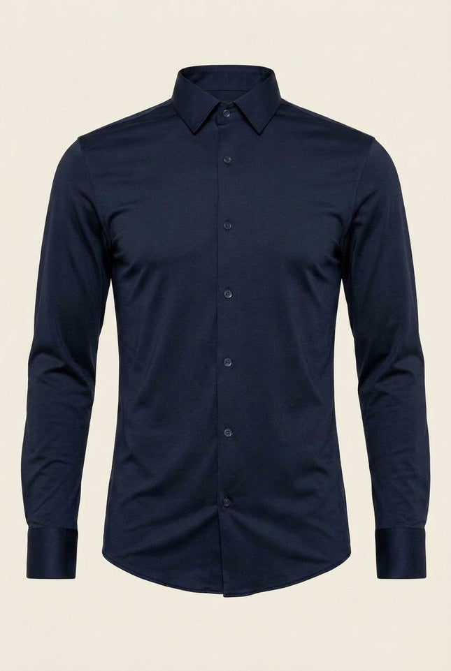 Wrinkle Free Dress Shirt - Navy - Front