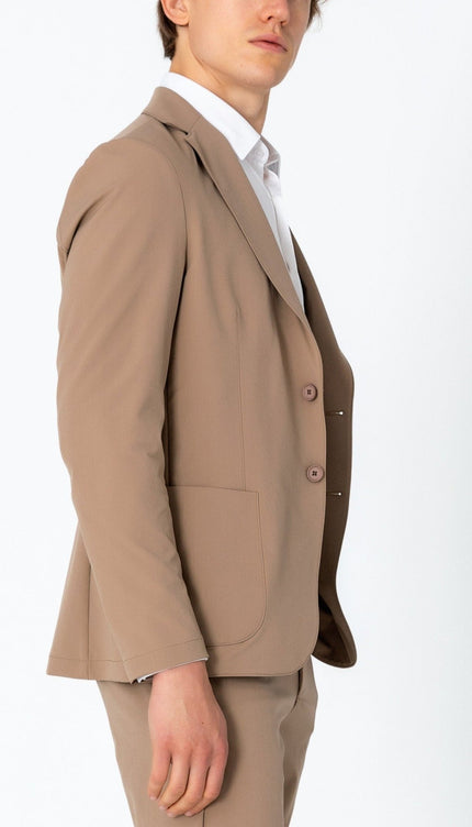 Wrinkle Free Tapered Travel Jacket - Camel - Ron Tomson