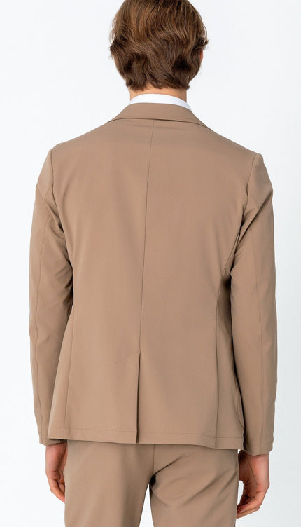 Wrinkle Free Tapered Travel Jacket - Camel - Ron Tomson