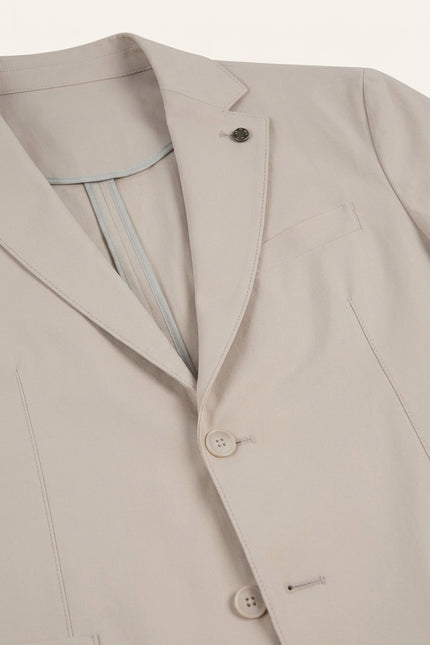 Wrinkle Free Tapered Travel Jacket - Stone - Detail