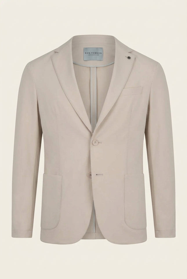 Wrinkle Free Tapered Travel Jacket - Stone - Front