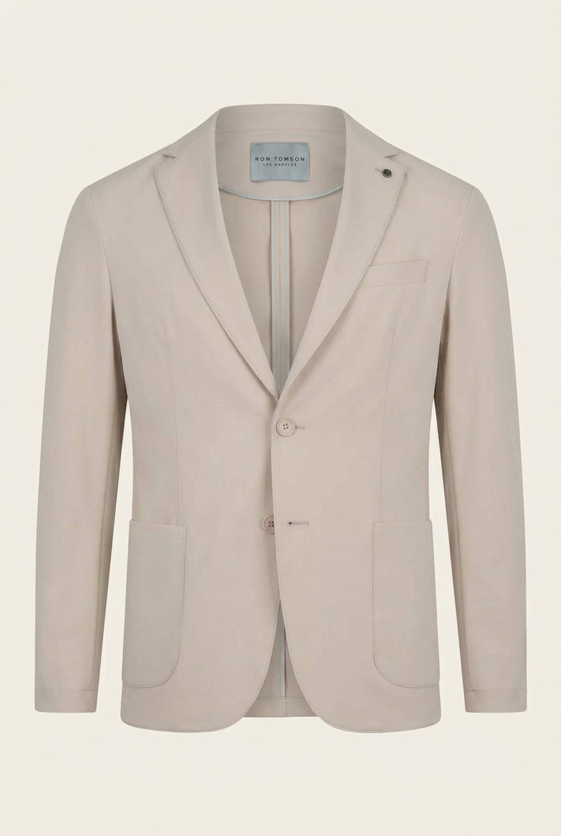 Wrinkle Free Tapered Travel Jacket - Stone - Front