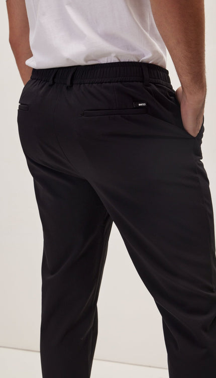 Wrinkle Free Tapered Travel Pants - Black - Ron Tomson