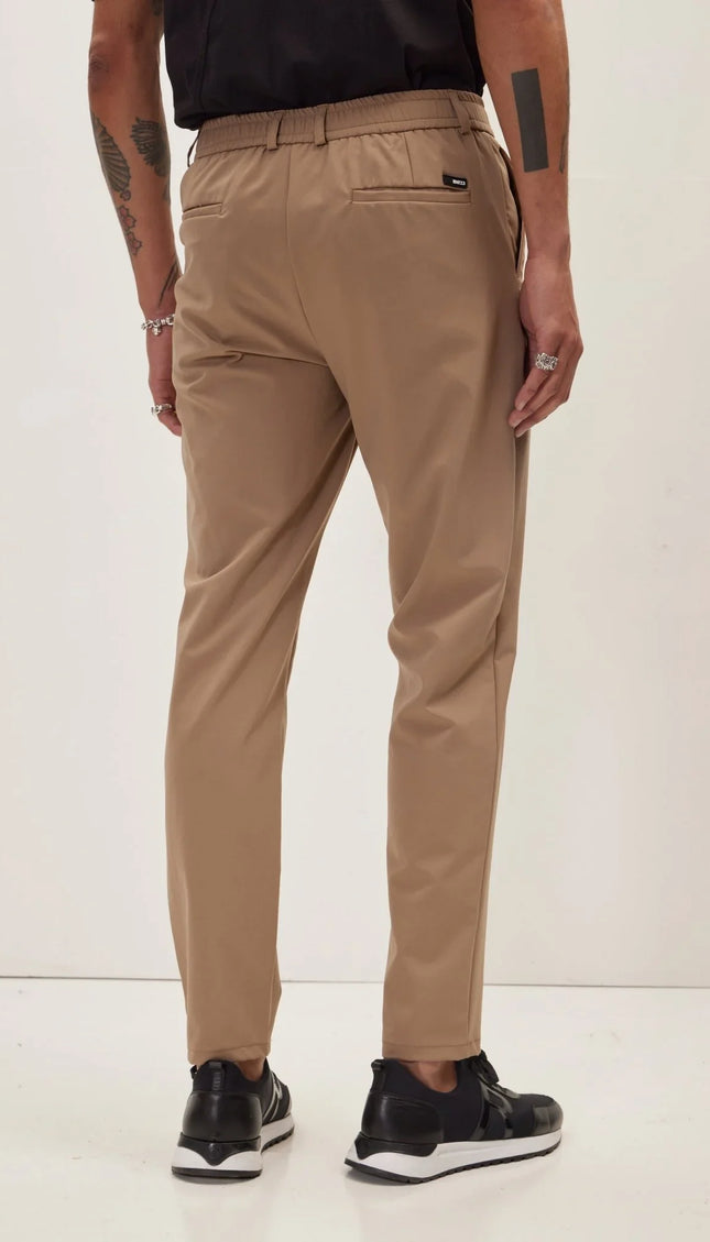 Wrinkle Free Tapered Travel Pants - Camel - Ron Tomson