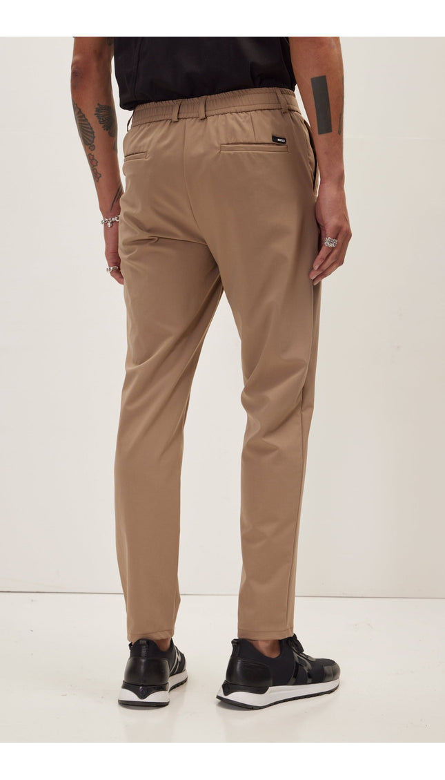 Wrinkle Free Tapered Travel Pants - Camel - Ron Tomson
