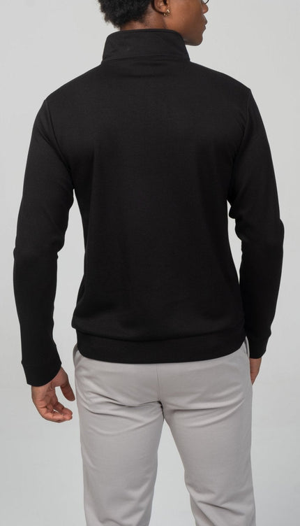 Zipper Up Jumper - Black - Ron Tomson