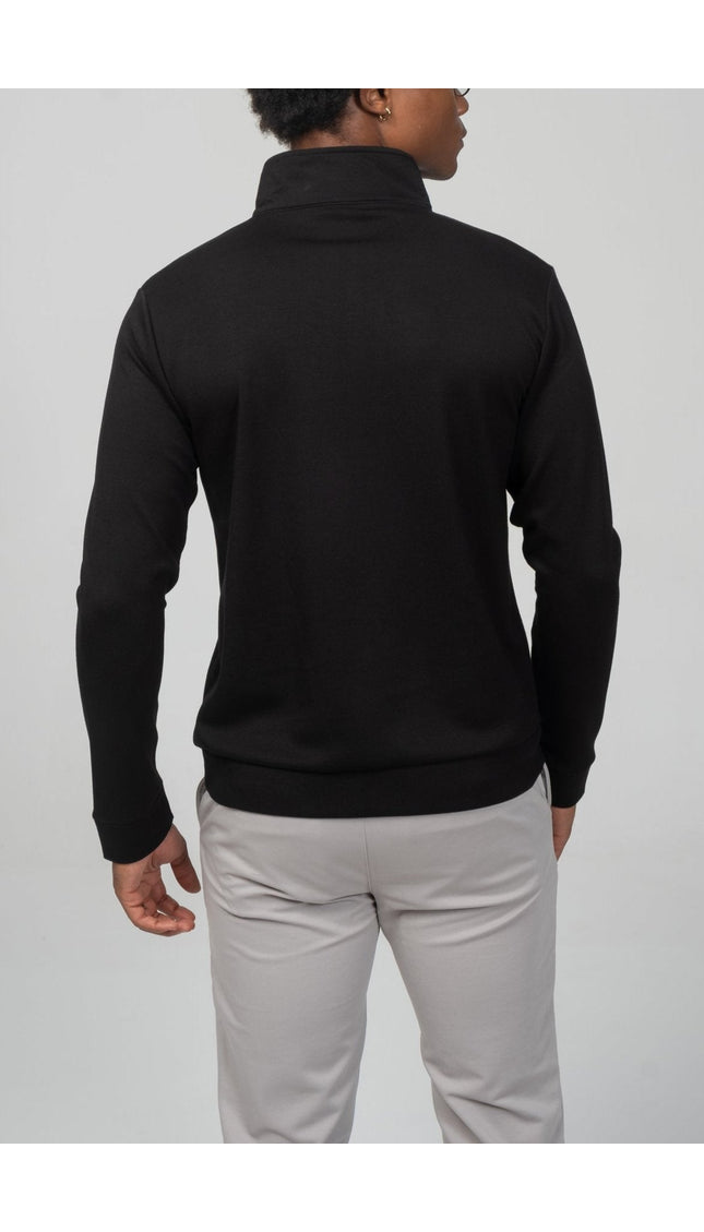 Zipper Up Jumper - Black - Ron Tomson