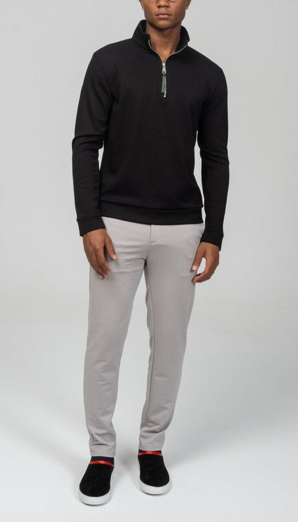 Zipper Up Jumper - Black - Ron Tomson