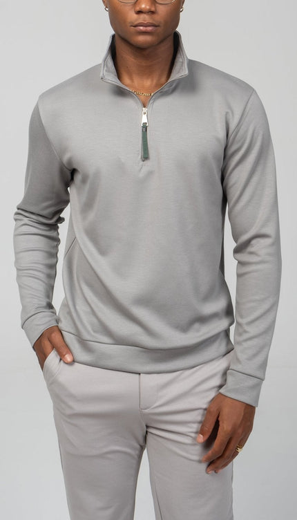 Zipper Up Jumper - Gray - Ron Tomson