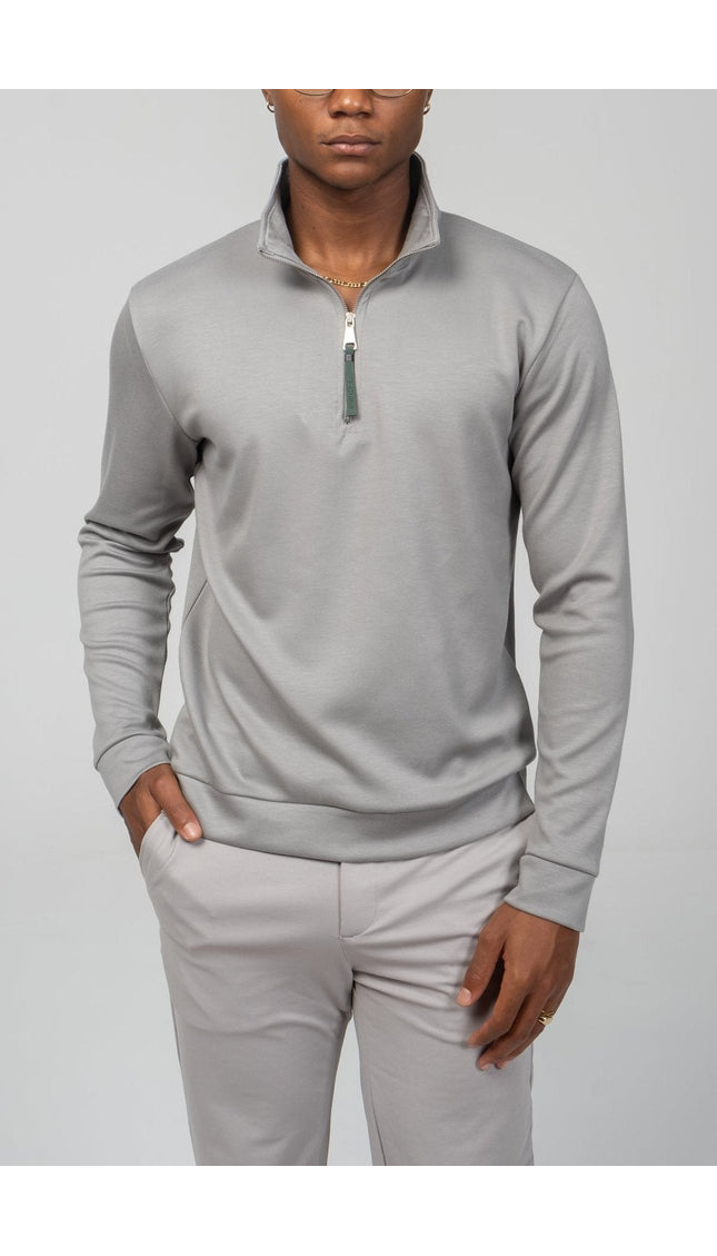 Zipper Up Jumper - Gray - Ron Tomson