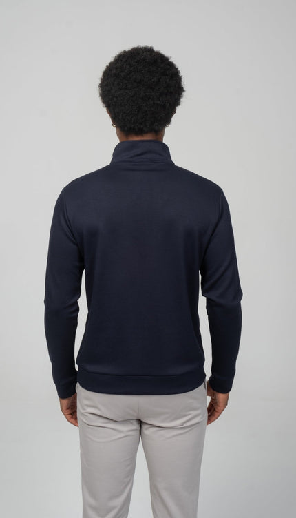 Zipper Up Jumper - Navy - Ron Tomson