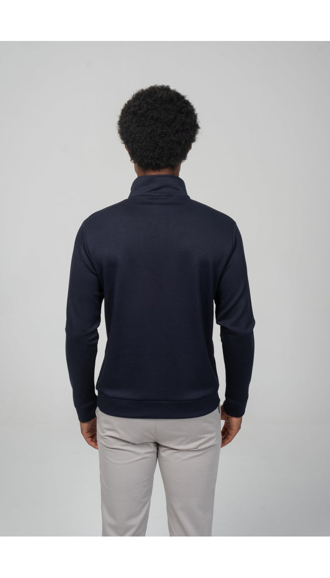 Zipper Up Jumper - Navy - Ron Tomson