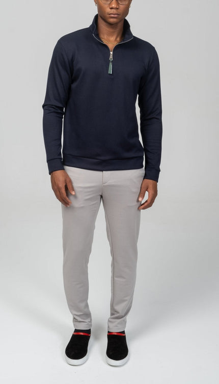 Zipper Up Jumper - Navy - Ron Tomson