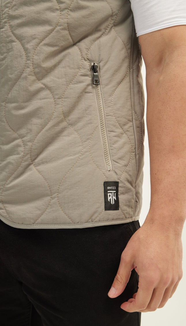 Zipper Up Spring Vest - Grey - Ron Tomson