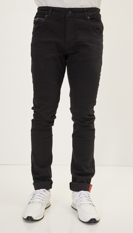 RT Inner Red Skinny Denim - Schwarz gewaschen