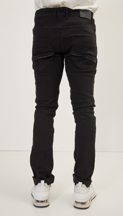 RT Inner Red Skinny Denim - Schwarz gewaschen