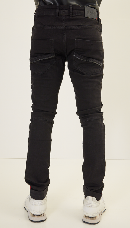 RT Inner Red Skinny Denim - Schwarz gewaschen