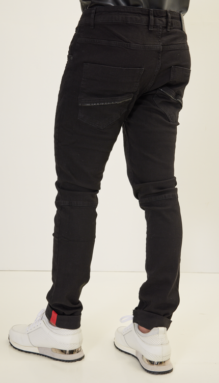 RT Inner Red Skinny Denim - Schwarz gewaschen