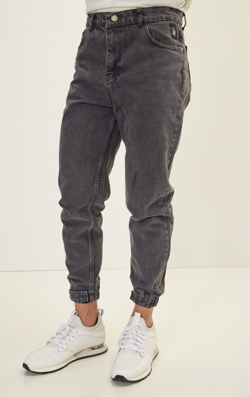 Acid Wash Denim Jogger - Ice Blue – Ron Tomson