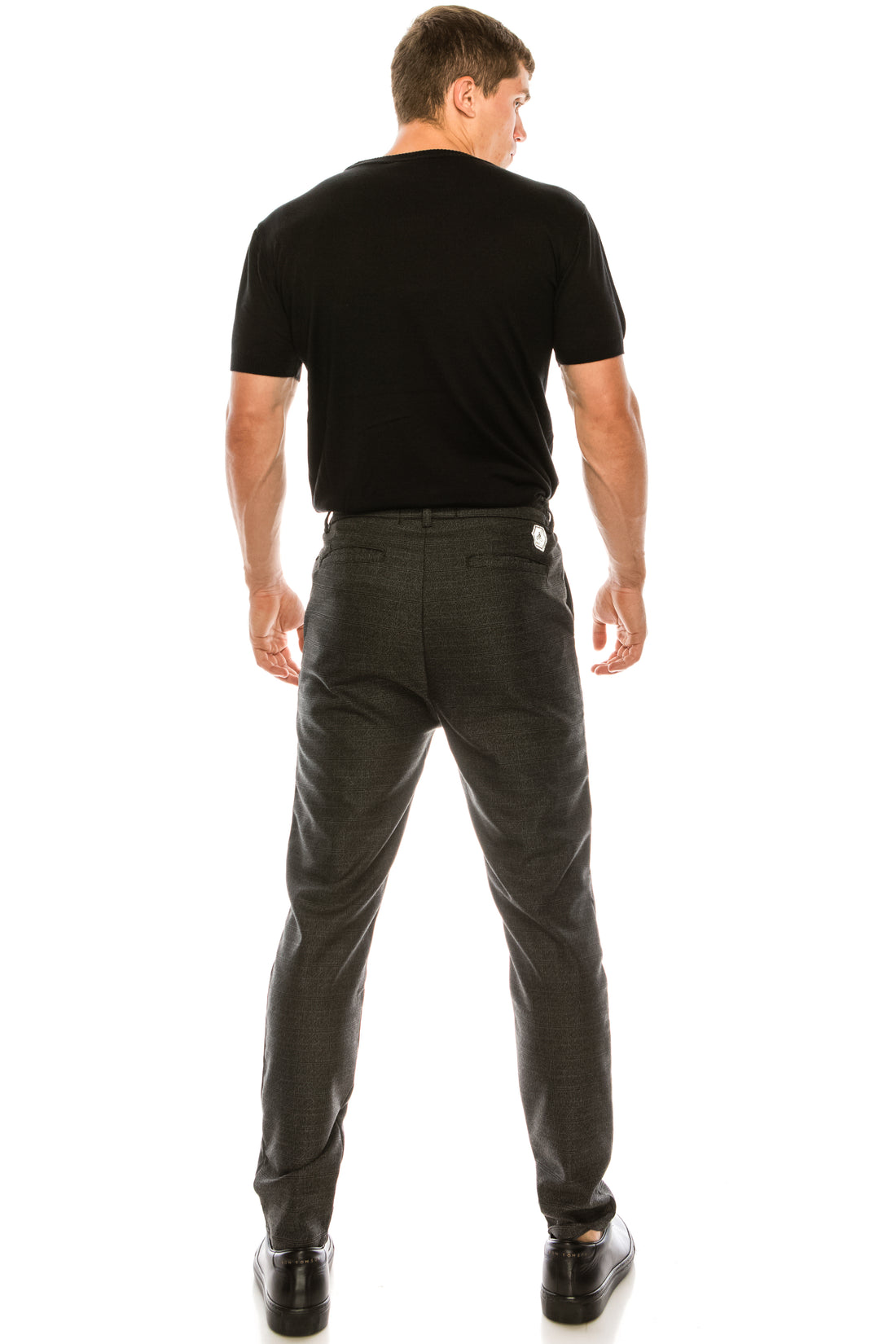 Marled Commuted Trouser - BLACK - Ron Tomson