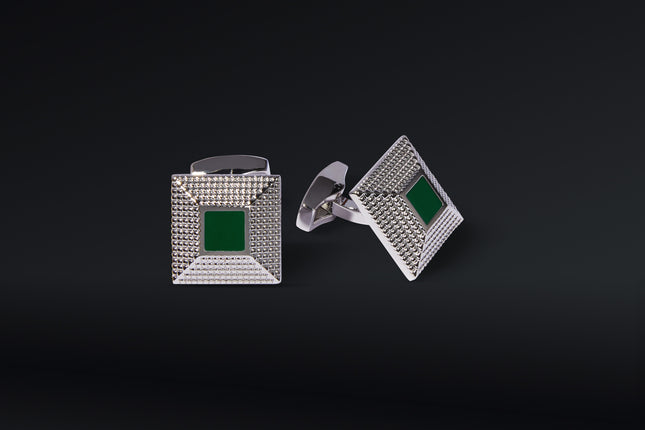 Pyramid Stainless Steel Cufflinks - Ron Tomson