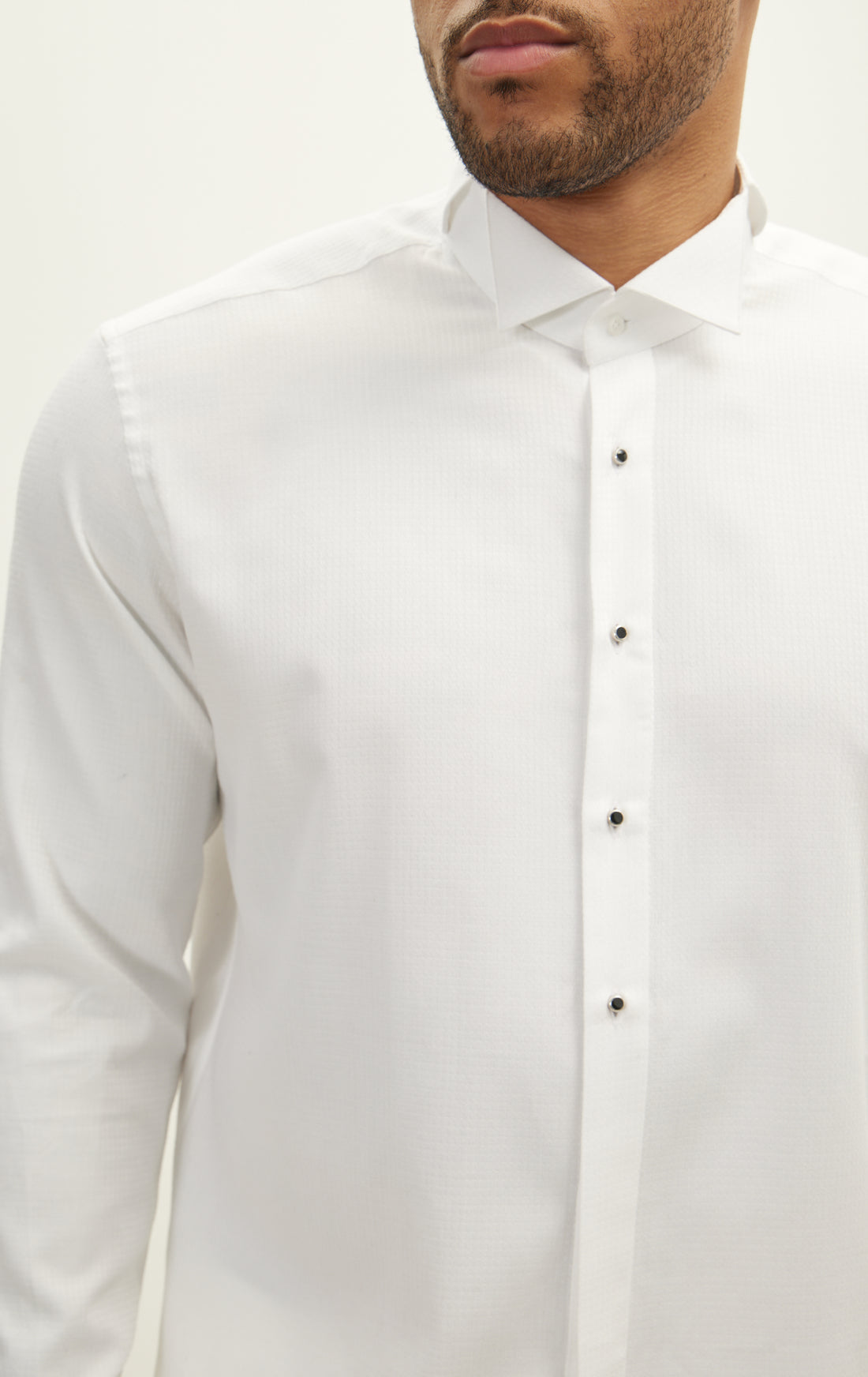 Camisa de esmoquin abotonada extraíble - Blanco