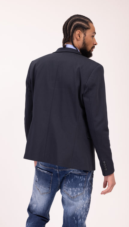 N° 5347 RT Symmetric Button Closure Jacket - Navy - Ron Tomson