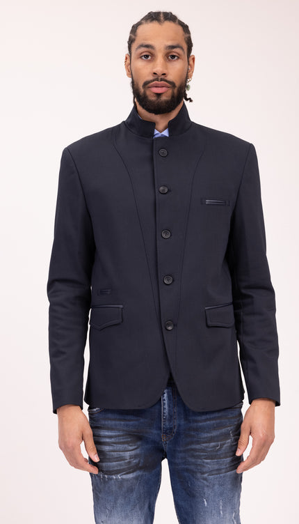 N° 5347 RT Symmetric Button Closure Jacket - Navy - Ron Tomson