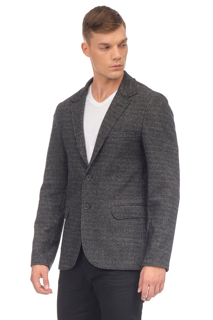RAW EDGE FITTED CARDIGAN II - BLACK GREY - Ron Tomson, image 8 of 8