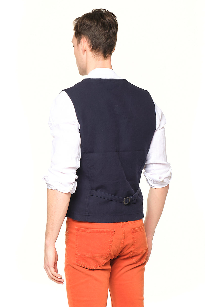 Pocket-watch chain Vest - NAVY SAX - Ron Tomson