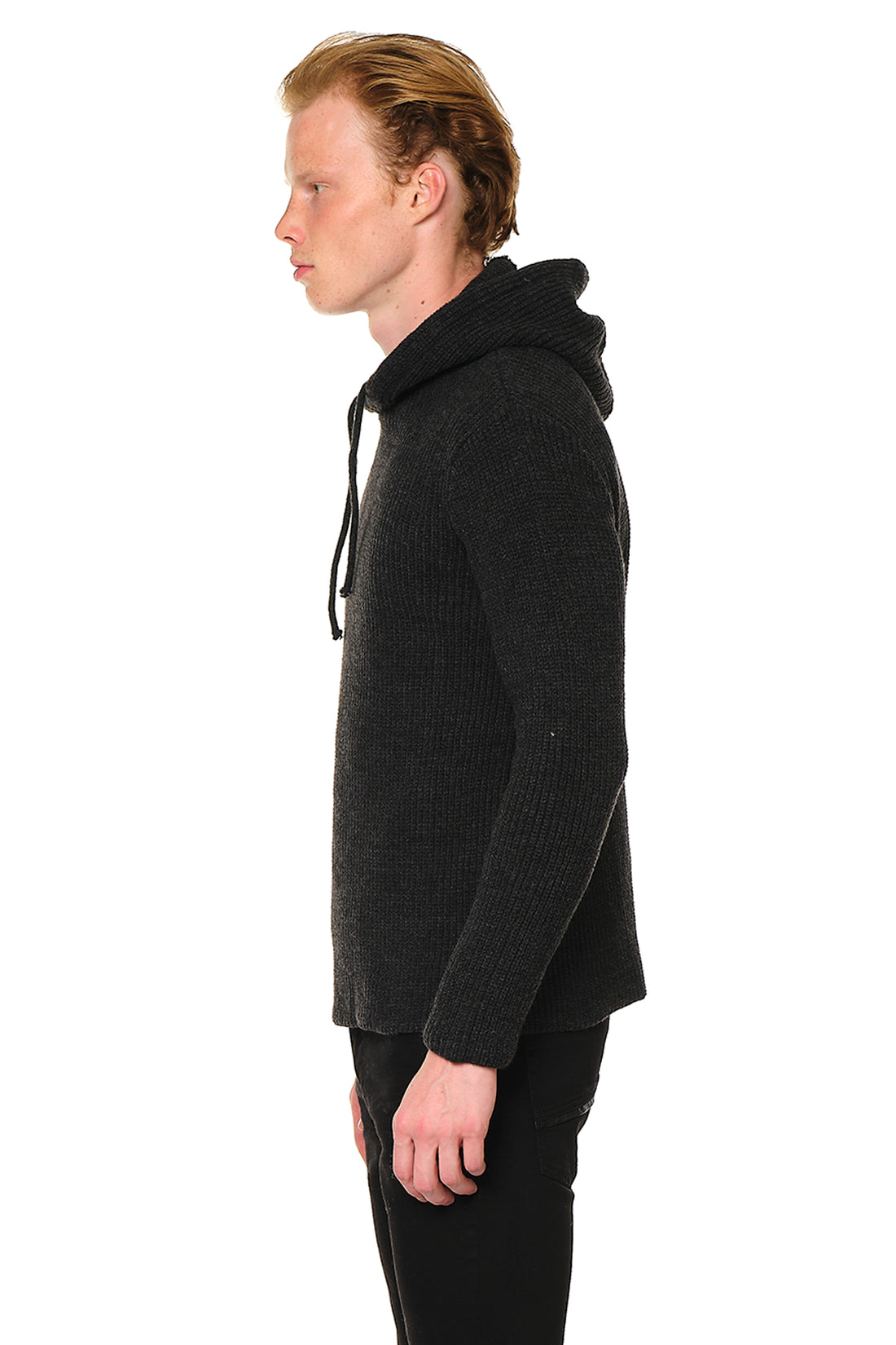 DRAWSTRING HOODED SWEATER - ANTHRACITE - Ron Tomson