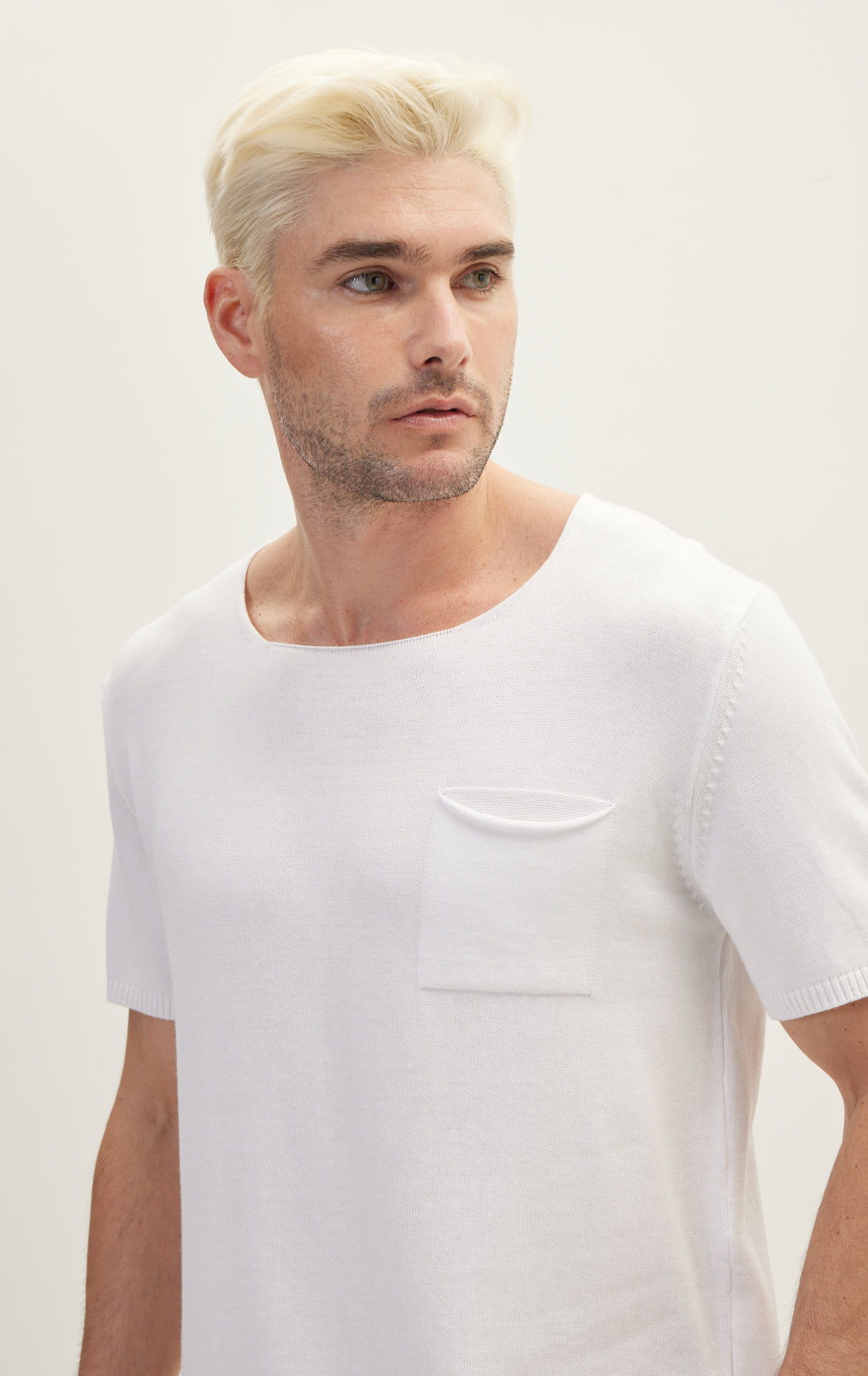 N° 6441 T-SHIRT IN MAGLIA OFF WHITE