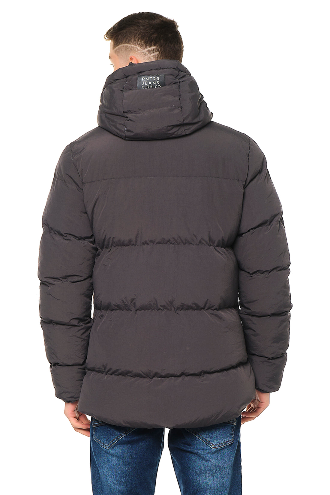 HOODED PADDED COAT - ANTHRACITE - Ron Tomson