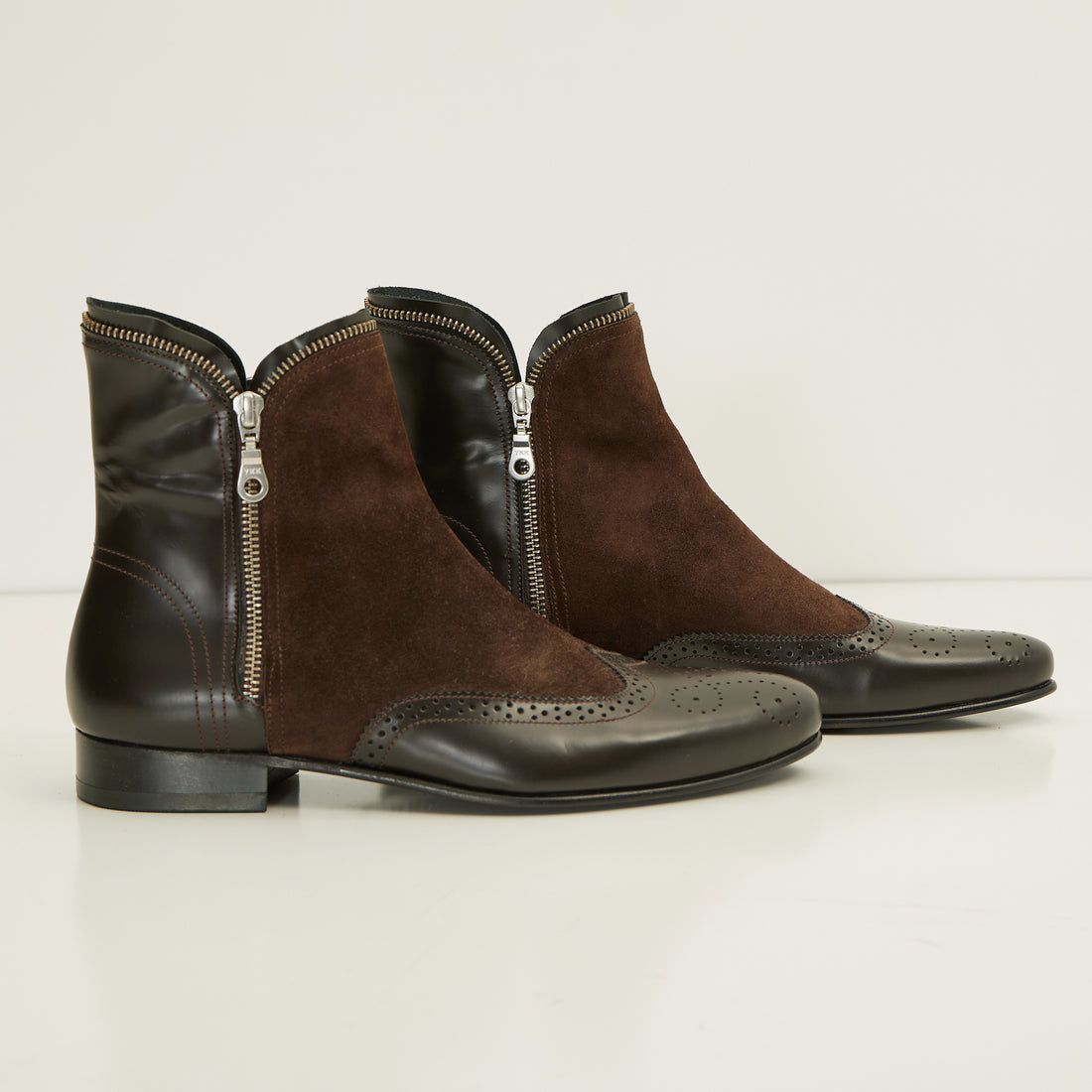 N° B5831 RT MIX LEATHER CHELSEA BOOT - BROWN