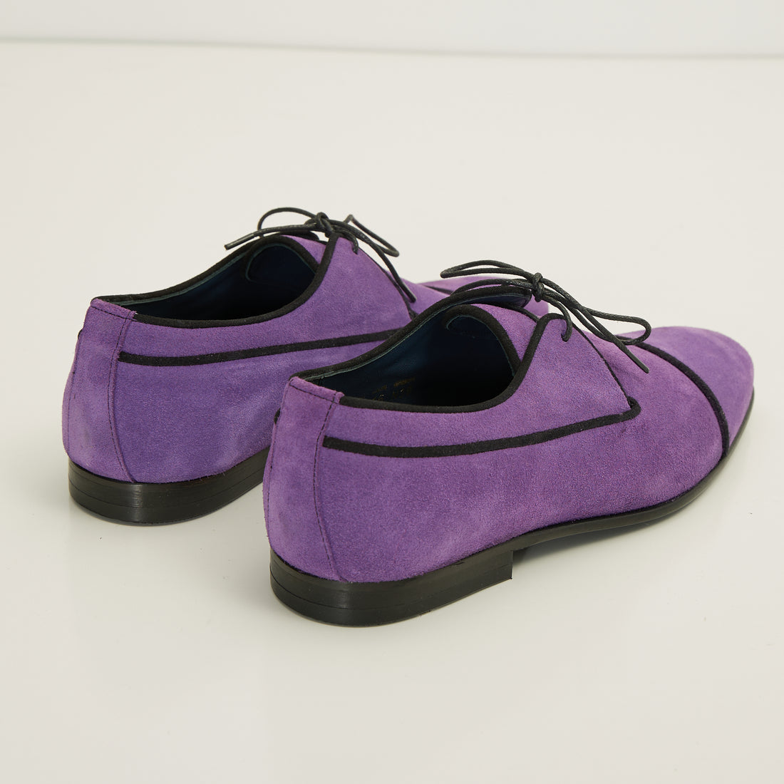 N° D1016 THE FORMAL LEATHER CAP TOE DERBY SHOES  - PURPLE SUEDE